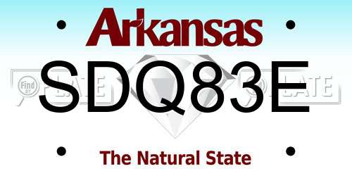 SDQ83E Arkansas License Plate