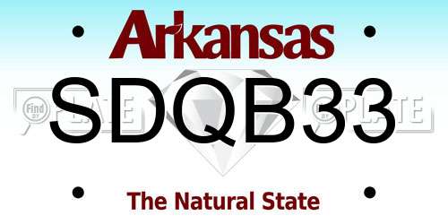 SDQB33 Arkansas License Plate