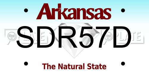 SDR57D Arkansas License Plate