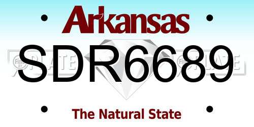 SDR6689 Arkansas License Plate