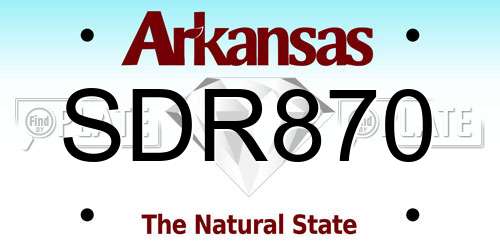 SDR870 Arkansas License Plate