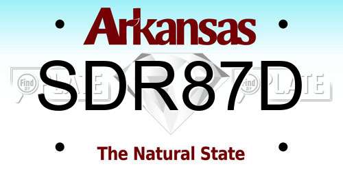 SDR87D Arkansas License Plate