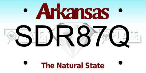 SDR87Q Arkansas License Plate