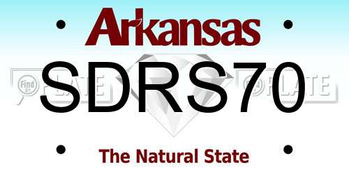 SDRS70 Arkansas License Plate