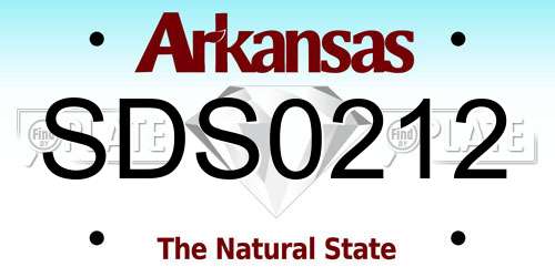 SDS0212 Arkansas License Plate