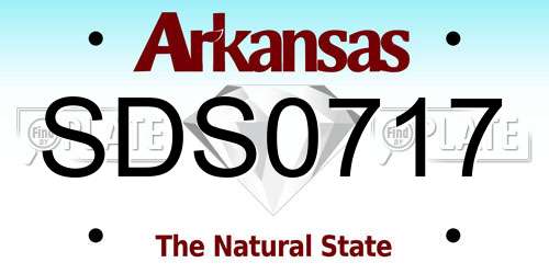 SDS0717 Arkansas License Plate