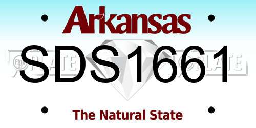 SDS1661 Arkansas License Plate