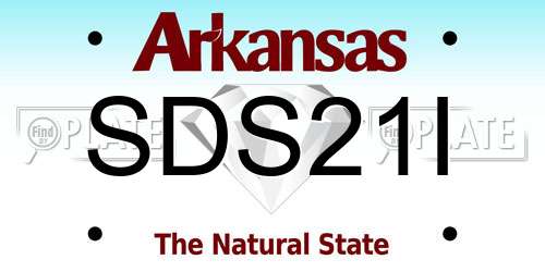 SDS21I Arkansas License Plate