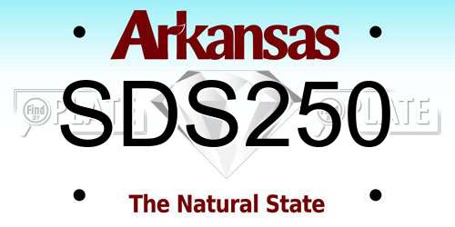 SDS250 Arkansas License Plate