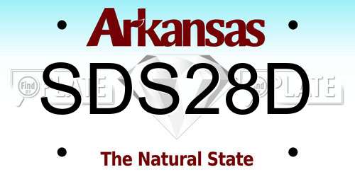 SDS28D Arkansas License Plate