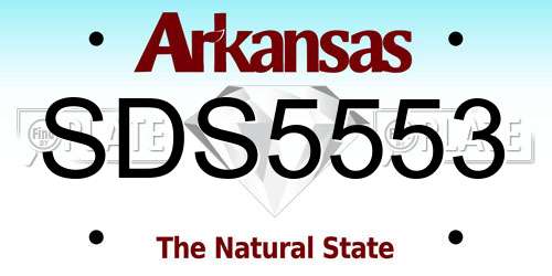 SDS5553 Arkansas License Plate