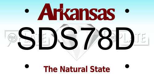 SDS78D Arkansas License Plate