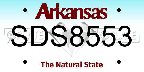 SDS8553 Arkansas License Plate