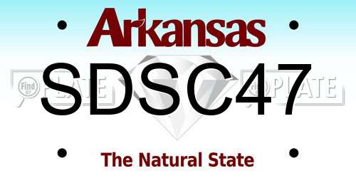 SDSC47 Arkansas License Plate