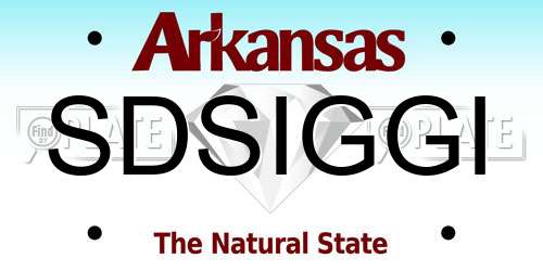 SDSIGGI Arkansas License Plate