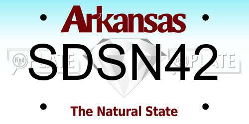 SDSN42 Arkansas License Plate