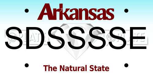 SDSSSSE Arkansas License Plate