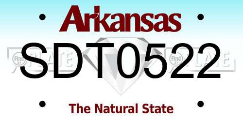 SDT0522 Arkansas License Plate