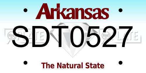 SDT0527 Arkansas License Plate
