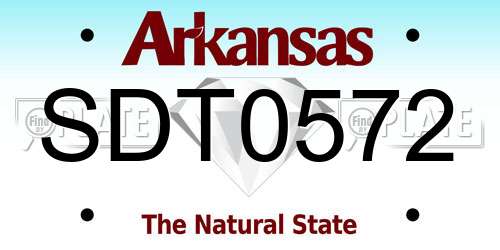 SDT0572 Arkansas License Plate