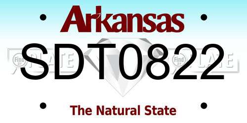 SDT0822 Arkansas License Plate
