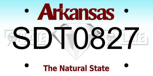 SDT0827 Arkansas License Plate
