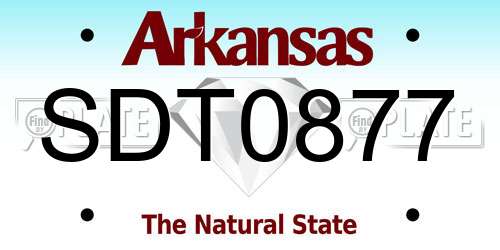SDT0877 Arkansas License Plate