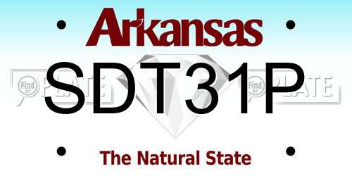 SDT31P Arkansas License Plate