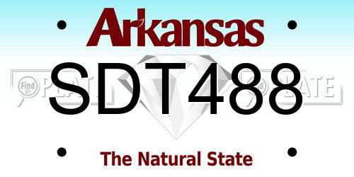 SDT488 Arkansas License Plate