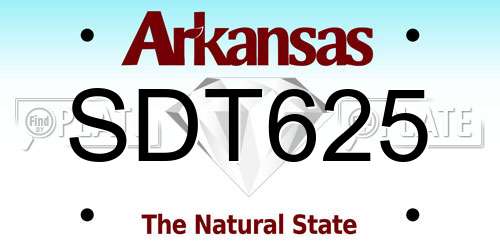 SDT625 Arkansas License Plate