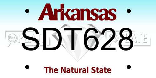 SDT628 Arkansas License Plate