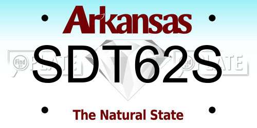 SDT62S Arkansas License Plate