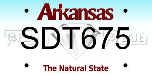 SDT675 Arkansas License Plate