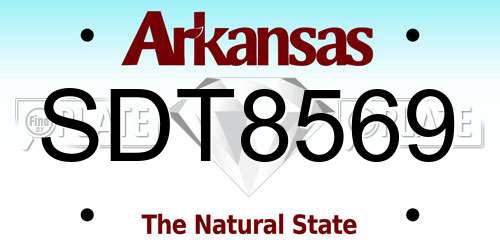 SDT8569 Arkansas License Plate