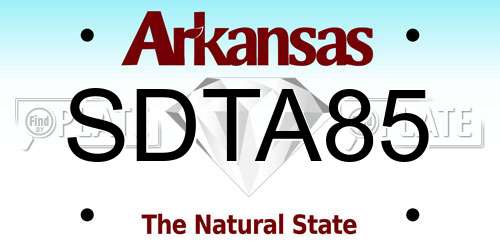 SDTA85 Arkansas License Plate