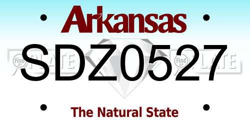 SDZ0527 Arkansas License Plate