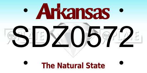 SDZ0572 Arkansas License Plate