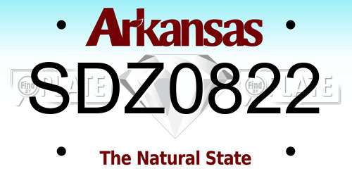 SDZ0822 Arkansas License Plate