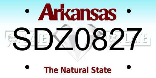 SDZ0827 Arkansas License Plate