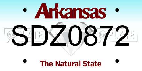 SDZ0872 Arkansas License Plate