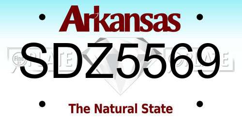 SDZ5569 Arkansas License Plate