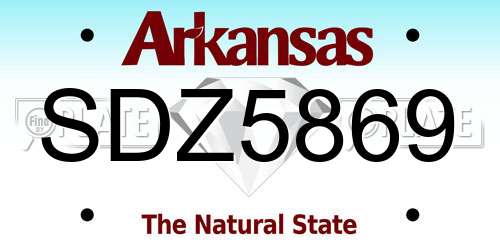 SDZ5869 Arkansas License Plate