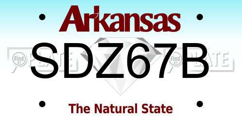 SDZ67B Arkansas License Plate