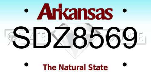 SDZ8569 Arkansas License Plate