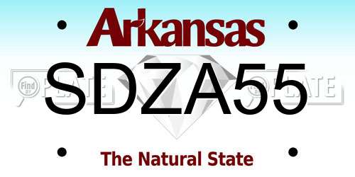 SDZA55 Arkansas License Plate