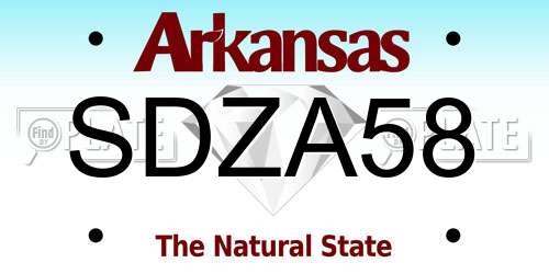 SDZA58 Arkansas License Plate