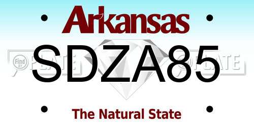 SDZA85 Arkansas License Plate