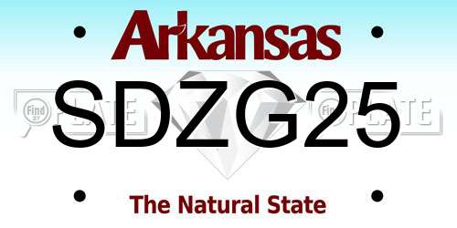 SDZG25 Arkansas License Plate