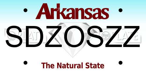 SDZOSZZ Arkansas License Plate