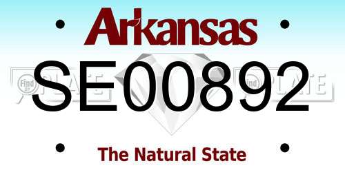 SE00892 Arkansas License Plate